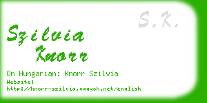 szilvia knorr business card